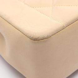 Pre Owned Chanel Matelasse Diana Beige Lambskin Leather Flap Shoulder Bag