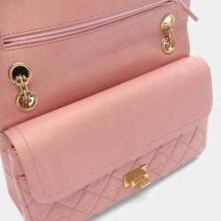 Pre Owned حقيبة كتف شانيل ماتالاسي جلد وردي رفرف مزدوج 2.55