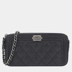 Pre Owned Chanel Boy Line Wallet Chain