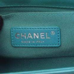 Pre Owned Chanel Boy Chanel Small Shoulder Bag In Lambskin (Sheepskin) - Green