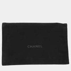 Pre Owned Chanel Chain Wallet Camellia Coco Mark Caviar Skin Black