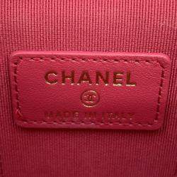 Pre Owned Chanel Chain Shoulder Bag  Matelasse  Coco Mark  Classic Mini Vanity Case  Caviar Skin