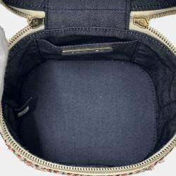 Pre Owned Chanel Bag Cruise Line Shoulder Tweed Leather Vanity Chain Red White Coco Mark Mini