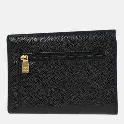Pre Owned Chanel Black Calfskin Trifold Wallet