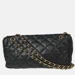 Pre Owned Chanel Black Calfskin Luxury Line Chain Me Shoulder Bag