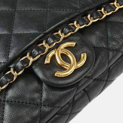Pre Owned Chanel Black Calfskin Luxury Line Chain Me Shoulder Bag