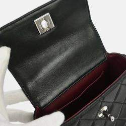 Pre Owned Chanel Black Lambskin Handbag