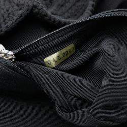 Pre Owned Chanel Black CC  Medium Woven Crochet Knit Single Flap