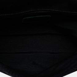 Pre Owned Chanel Black CC  Medium Woven Crochet Knit Single Flap
