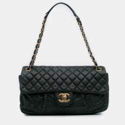 Pre Owned Chanel Black Quilted Calfskin Chic Quilt Flap