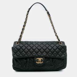 Pre Owned Chanel Black Quilted Calfskin Chic Quilt Flap