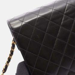 Pre Owned Chanel Flap Black Leather Shoulder Bag