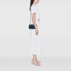 Pre Owned Chanel Blue Small Glazed Calfskin Duo Color Flap