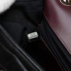 Pre Owned Chanel Black Small Chevron Shiny Lambskin Miroir Flap Bag