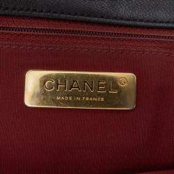 Pre Owned Chanel Black Large Lambskin 19 Flap
