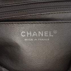 Pre Owned Chanel Grey Mini Rectangular Classic Metallic Lambskin Single Flap