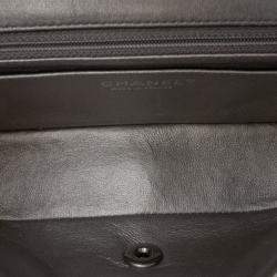 Pre Owned Chanel Grey Mini Rectangular Classic Metallic Lambskin Single Flap