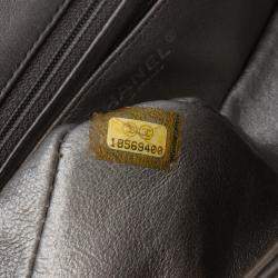 Pre Owned Chanel Grey Mini Rectangular Classic Metallic Lambskin Single Flap