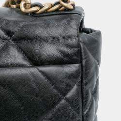 Pre Owned Chanel Black Medium Lambskin 19 Flap