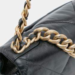 Pre Owned Chanel Black Medium Lambskin 19 Flap