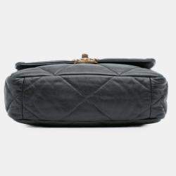 Pre Owned Chanel Black Medium Lambskin 19 Flap