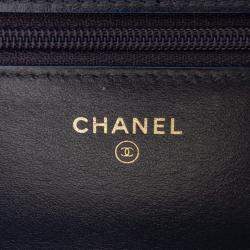 Pre Owned Chanel Blue CC Tweed Charms Wallet On Chain