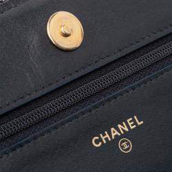 Pre Owned Chanel Blue CC Tweed Charms Wallet On Chain