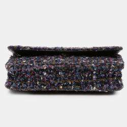 Pre Owned Chanel Blue CC Tweed Charms Wallet On Chain