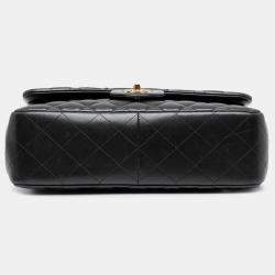 Pre Owned Chanel Black Jumbo Classic Lambskin Double Flap