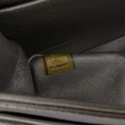 Pre Owned Chanel Silver Medium Classic Iridescent Caviar Double Flap