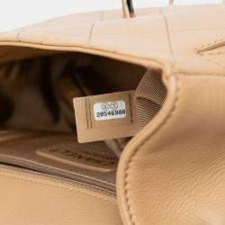 Pre Owned Chanel Brown Small Stitched Calfskin Covered CC Flap