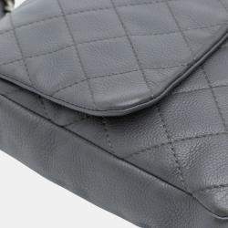 Pre Owned Chanel Grey Quilted Calfskin Couture Messenger Bag