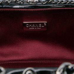Pre Owned Chanel Black Quilted Patent Chain Around Clutch