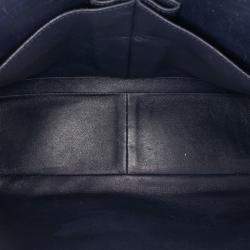 Pre Owned Chanel Navy Blue Jumbo Classic Caviar Double Flap