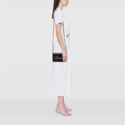 Pre Owned Chanel Black Calfskin Chain 20s Signe Wallet on Chain