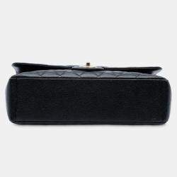 Pre Owned Chanel Black Maxi Classic Caviar Double Flap