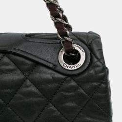 Pre Owned Chanel Black Medium Iridescent Calfskin In The Mix Flap