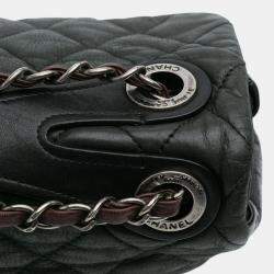 Pre Owned Chanel Black Medium Iridescent Calfskin In The Mix Flap