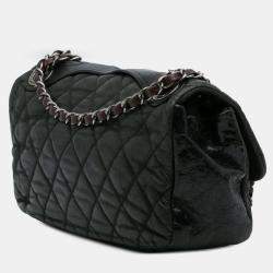 Pre Owned Chanel Black Medium Iridescent Calfskin In The Mix Flap