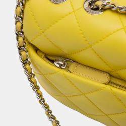 Pre Owned Chanel Yellow Paris Seoul Small Rubber Coco Rain Flap