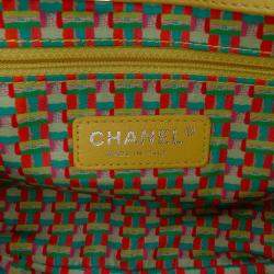 Pre Owned Chanel Yellow Paris Seoul Small Rubber Coco Rain Flap