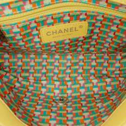 Pre Owned Chanel Yellow Paris Seoul Small Rubber Coco Rain Flap