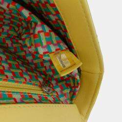 Pre Owned Chanel Yellow Paris Seoul Small Rubber Coco Rain Flap