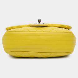 Pre Owned Chanel Yellow Paris Seoul Small Rubber Coco Rain Flap