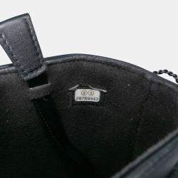 Pre Owned Chanel Black CC Quilted Lambskin Chain Around Phone Holder
