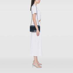 Pre Owned Chanel Blue Old Medium Braided Calfskin Boy Flap