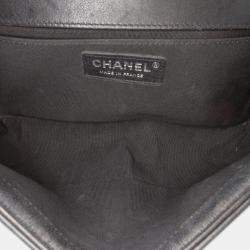 Pre Owned Chanel Blue Old Medium Braided Calfskin Boy Flap