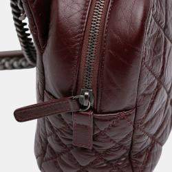 Pre Owned Chanel Burgundy Jumbo Quilted Aged Calfskin New Portobello Flap