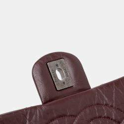 Pre Owned Chanel Burgundy Jumbo Quilted Aged Calfskin New Portobello Flap
