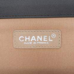 Pre Owned Chanel Grey Chocolate Bar Nylon Convertible Clutch